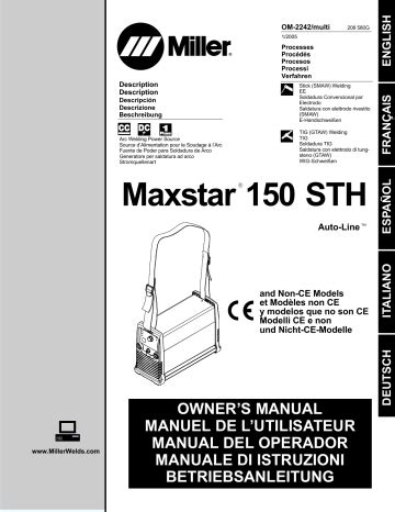 miller maxstar 150 sth manual|CE And Non.